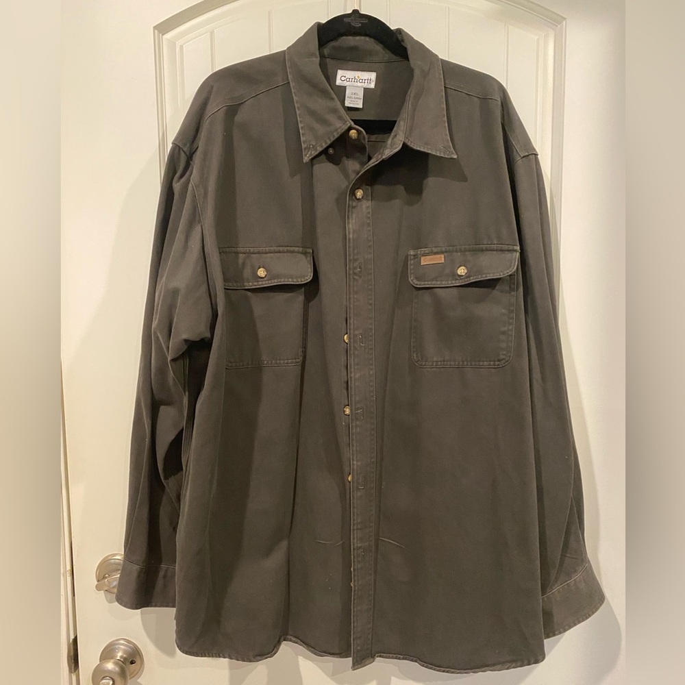 Carhartt Discontinued Mens Sandstone twill work shirt 2XL So9mos